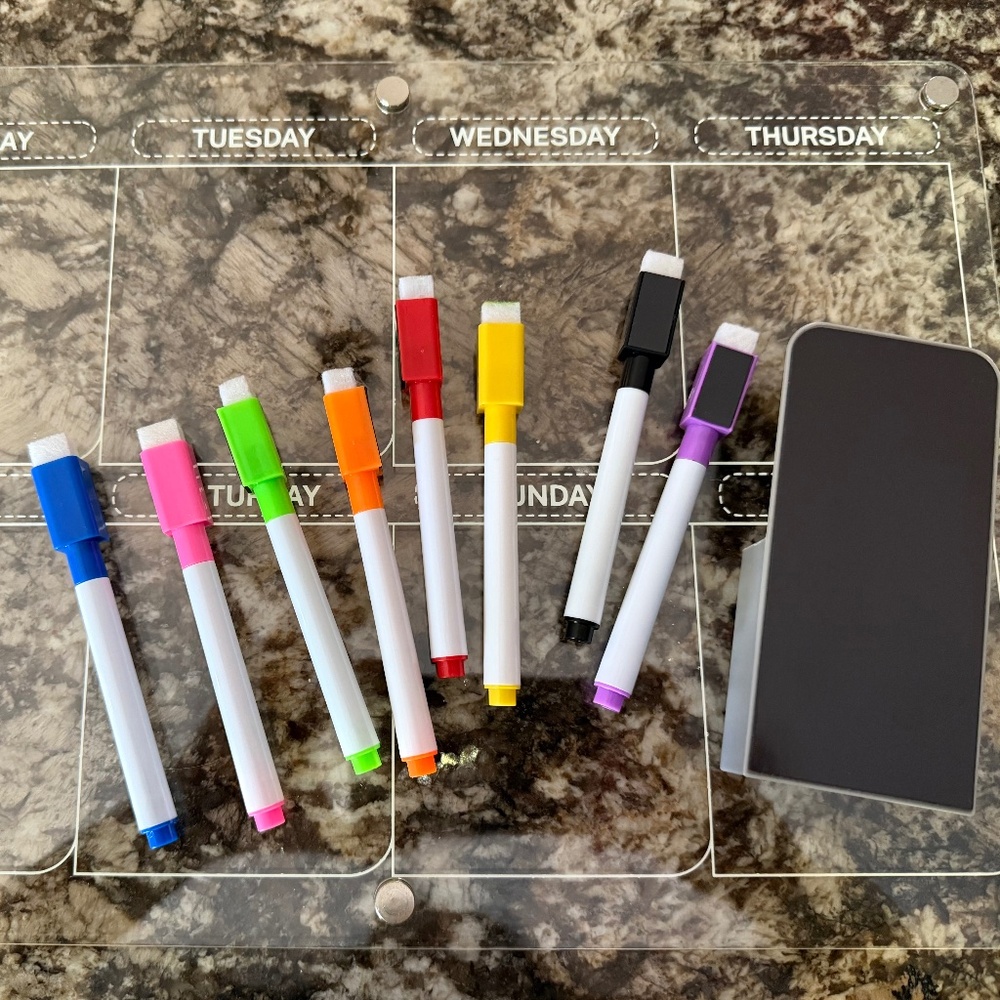 10” x 14” Clear acrylic magnetic refrigerator calendar - Picture 5 of 6